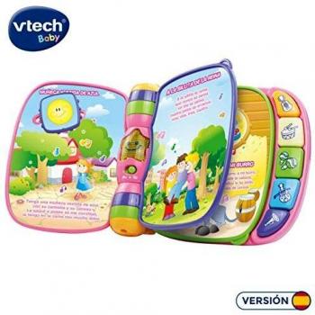 VTech - Libro Interactivo Primeras Canciones para Bebé +6 meses, Aprendizaje de Instrumentos y Notas Musicales, Color Rosa