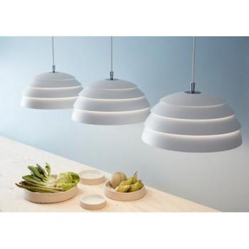 Colgante Covetto de Metal y Blanco Mate Diámetro 39 Cm, Lámpara colgante de techo con 1 luz E27