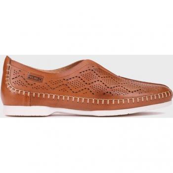 Pikolinos - Mocasines de mujer de piel AGUILAS W6T con elástico central en color marrón