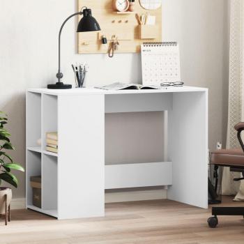 Escritorio de madera multicapa blanco 102x50x75 cm