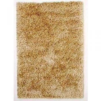 Alfombra shaggy hecha a mano rectangular 80x140 color crema MALAIDORY
