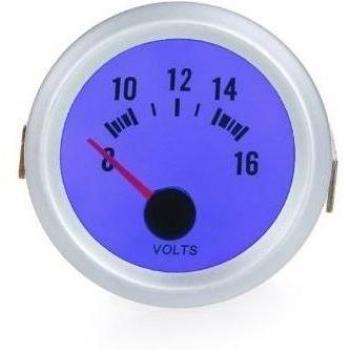 Anself Medidor de voltaje del voltímetro Gauge para el coche auto 2 52mm 8 ~ 16V de luz LED azul