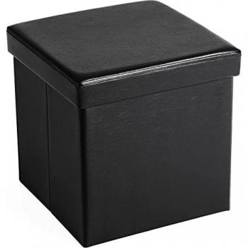 Puff Taburete para almacenaje Plegable Carga máxima de 300 kg 38x38x38cm, Otomano Asiento