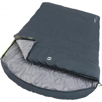 Saco de dormir Outwell Campion Lux Double | 225 x 140 cm | Apertura de 2 vías - bloqueo automático, forma en L | Color gris oscuro | Temperatura: +5°C