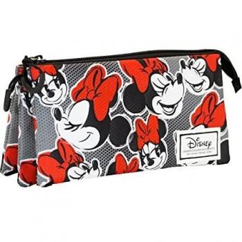 Minnie Mouse Lashes-Estuche Portatodo Triple Fan, Rojo