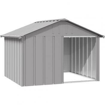 vidaXL Dog House Grey 116.5x103x81.5 cm Galvanised Steel
