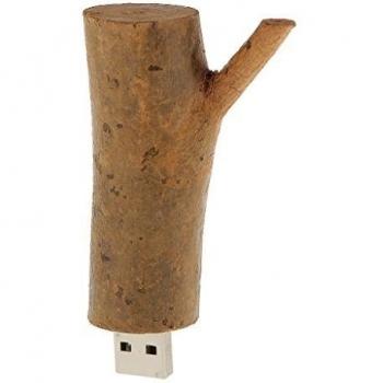 Memoria USB 2.0 U Disk Impulsión Unidad Flash USB Forma Tronco de Madera - 16GB