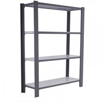 Estantería Metálica Officlick 4/300 Gris/Blanco, 1500x900x300 mm, Estilo Industrial, Sin Tornillos