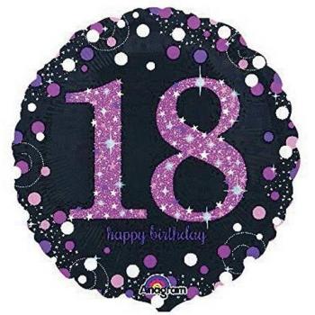 Amscan – 3378301 celebración 18th Foil Balloon prismáticas , color/modelo surtido