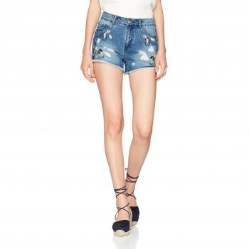 ONLY Onlpacy Hw Emb Dnm Shorts Bj6245, Pantalones Cortos para Mujer, Azul