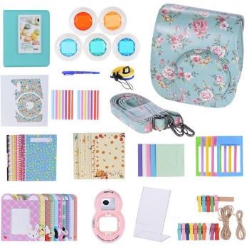 Andoer 14 in 1 Accesorios Kit para Fujifilm Instax Mini 8/8+/8s Incluye Bolsa, Selfie Lente, Colores, Marcos de Película, Wall Hanging Frame, Corner Sticker, Border Sticker, Pluma