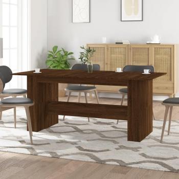 Mesa de comedor de madera multicapa marrón roble 180x90x76 cm