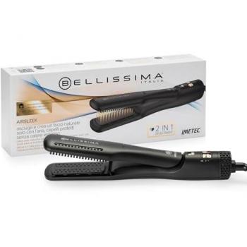 Plancha de Pelo Bellissima AirSleek 2 en 1, Secado y Alisado Natural, Protección sin Calor Extremo, Ionizador, Cerámica y Queratinizada, 2 Temperaturas