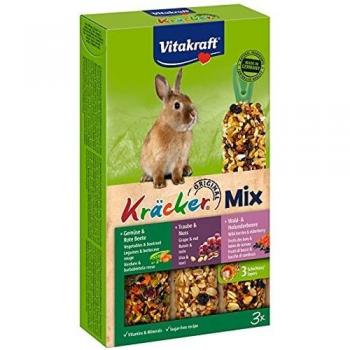 Kräcker Trio-Mix - Raisín para fruta de madera, diseño de conejos enanos, color rojo