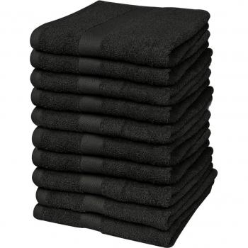 vidaXL 10 Toallas de algodón de Color Negro baño peluquería SPA 30x50cm 500gr/m²