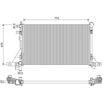 Radiador de refrigeración del motor Valeo 701952 con características de alta eficiencia térmica, diseño optimizado para una mejor circulación del líquido refrigerante, fabricado con materiales de alta calidad para mayor durabilidad y resistencia a l