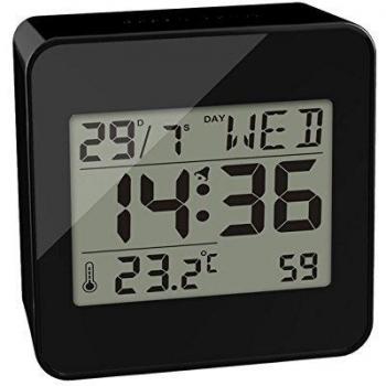Balvi Despertador Block Color Negro Reloj Despertador Digital, con Temperatura, días de la Semana y h
