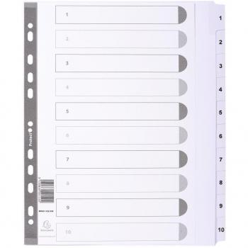 Separador de 12 Partes A4 Extra Ancho con Índices Impresos en Mylar, Cartón Blanco de 160gsm, Preperforado y Certificado FSC