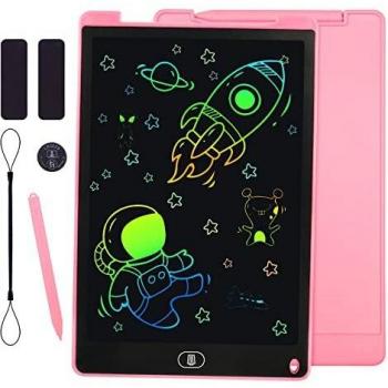 KidsPark Tableta de Escritura LCD de 12 Pulgadas Tablero de Dibujo para Niños, Escritura a Mano, Juguetes para Niños, Regalos para Niños y Niñas, Rosa