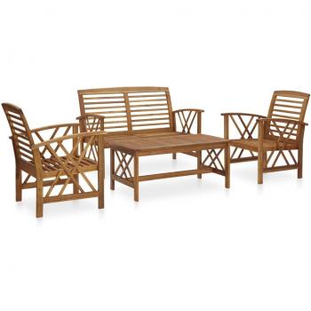 vidaXL 4 Piece Garden Lounge Set Solid Acacia Wood