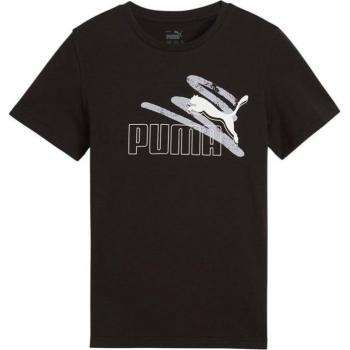 Camiseta Puma Essentials+ Logo Lab Summer Negro Infantil