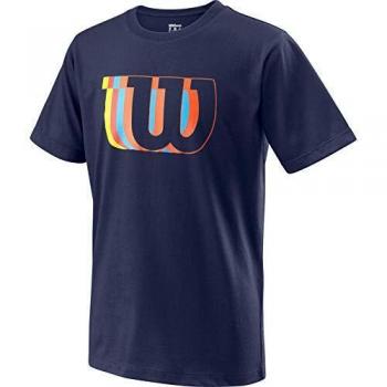 Wilson B Blur W Tech tee Camiseta, Unisex niños, Peacoat, S