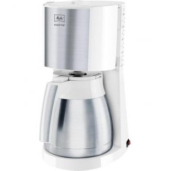 Melitta Enjoy II Therm 1017-07, Cafetera de Goteo, Jarra Térmica, Selector de Aroma, 1000 W, Blanco, 1.2 litros, Acero Inoxidable