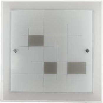 Plafón de techo Musa, cristal blanco, 2 luces, dimensiones 30x30 cm