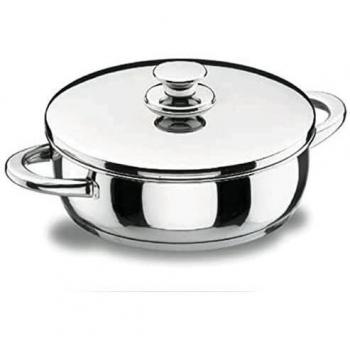 Lacor Vitrocor Tartera con Tapa, Acero Inoxidable 18/10, Plateado, 22 cm