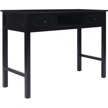 vidaXL Escritorio de Madera Maciza de Paulownia Negro 108x45x76 cm