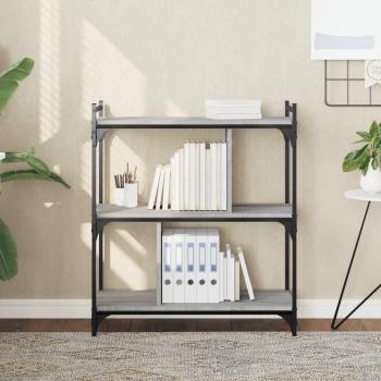 Librería gris Sonoma 3 estantes 76x32x88 cm madera ingeniería multicapa