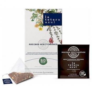 Infusión de rooibos mediterráneo con naranja y limón Eco La Tetera Azul - 20 bolsas de infusión de 1.5g, orgánica