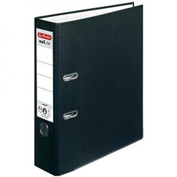 Carpeta maX.file protect A4, 80 mm, negra, con lomo intercambiable y material de polipropileno