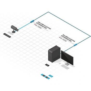 Cable USB 3.0 LINDY Negro 20 m