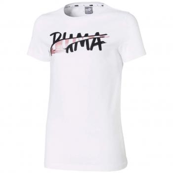PUMA Alpha Logo tee G Camiseta, Niñas, White, 164