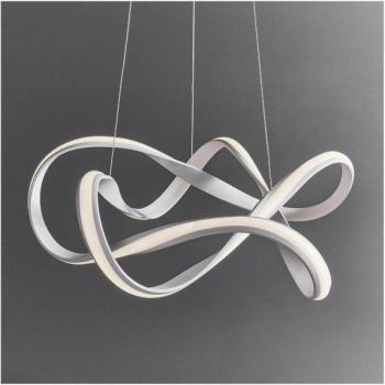 Lámpara colgante LED Synergy de acero con textura blanca