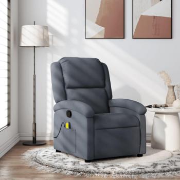 Silla de masaje reclinable de terciopelo gris oscuro Vidaxl
