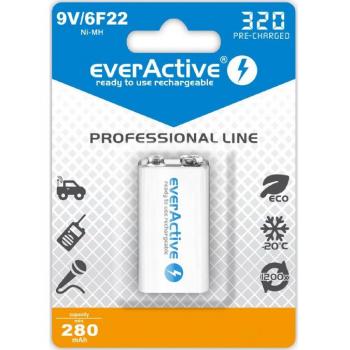 Everactive EVHRL22-320 Batería Recargable 9V NiMH