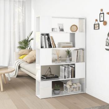 Librería/partición blanca pulida de madera multicapa con acabado en brillo