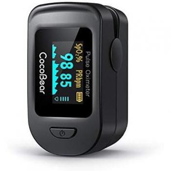 Oxímetro de pulso, oxímetro de dedo portátil, monitor de saturación de oxígeno con monitor de frecuencia cardíaca con pantalla OLED bidireccional