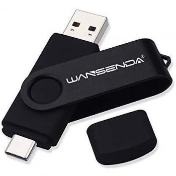 Wansenda - Memoria USB Tipo C USB 3.0 de 128 GB USB C Pen Drive Dual OTG Flash Drive para Samsung Galaxy S8 / S8 + / S9 / S9 + / S10, Note 8, LG G6, V30, Google Pixel XL