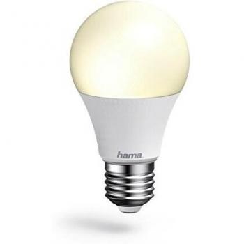 Hama 00176550 Bombilla WiFi Inteligente compatible con Alexa / Google Assistant / App , E27, 10W, Blanco hasta 6500k