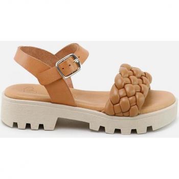 Sandalias de niña Eli 1957 en piel con planta de gel, modelo TRENZA CUERO GEL PAPANATAS