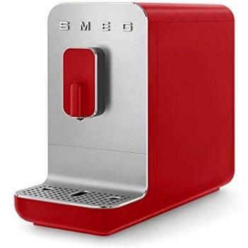 Cafetera Automática Smeg BCC01RDMEU Estilo 50's Roja con Molinillo Integrado y Sistema Anti-Goteo | 1 Tipo de Té & 7 de Café
