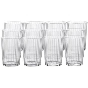 Vasos Exclusivos Gin Fizz 50 Cl - Pack de 12, Elegantes y Acanalados, Apto para Lavavajillas, Fabricado en Italia
