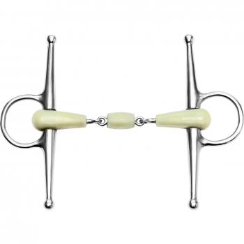 Embocadura para caballo Feeling Flexi de doble ruptura con plancha plateada