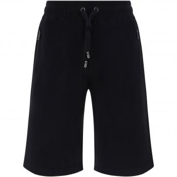 Dolce & Gabbana Men's Black Cotton Jersey Sweat Shorts, Size XL