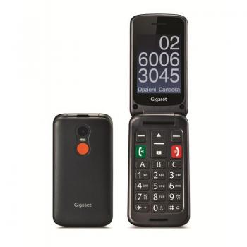 Gigaset GL590 Teléfono Móvil para Adultos 2.8 Dual SIM Titanio Plateado con Tasto SOS, Bluetooth y Radio FM