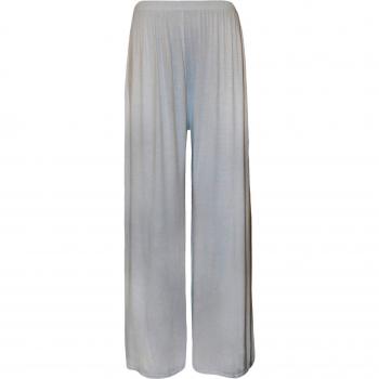 WearAll - Mujeres Tallas Grandes llanura Abocinado Palazzo Anchos Pierna Pantalones - Blanco - 48-50
