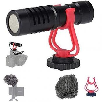Universal Video Shotgun Microphone para Vlog Compact en DSLR Camera Micrófono Compatible para Sony/Canon/Nikon/Pentax DSLR Mac Tablet iPhone/Smartphones, Grabación Youtube/Entrevista